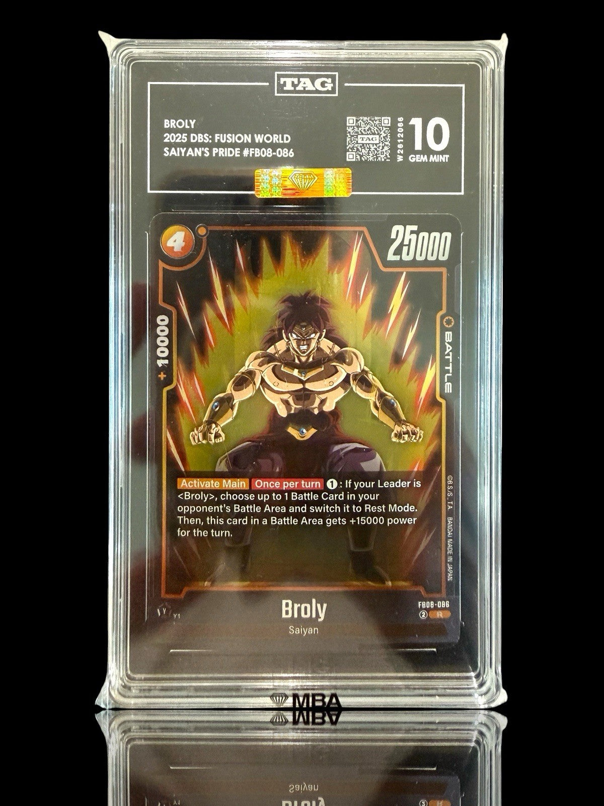 🔥 Broly DBS~ Fusion World Saiyan's Pride~TAG 10~PRISTINE GOLD DIAMOND MBA 💎