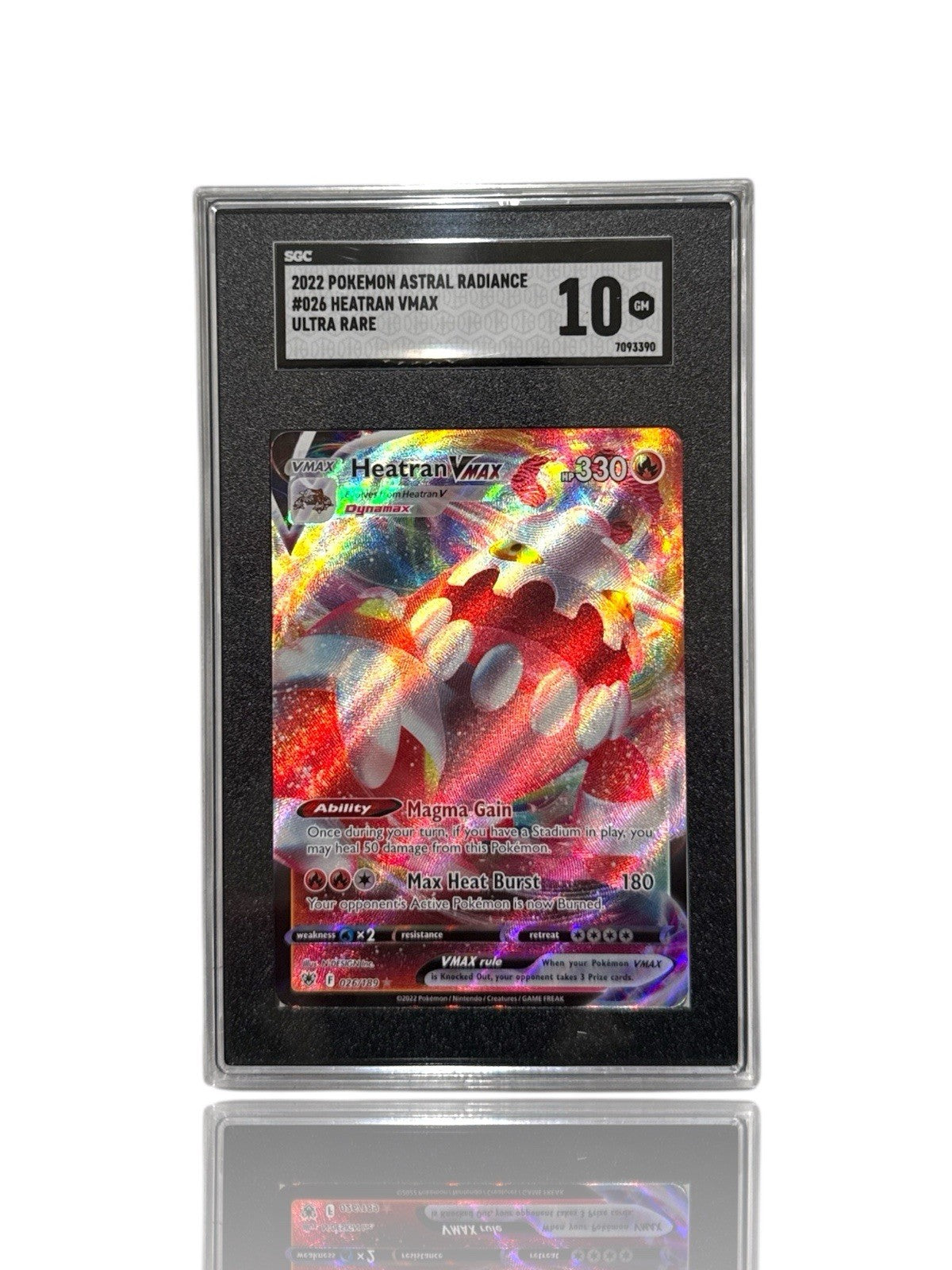 ‼️Pokemon Heatran VMAX 026/189: Astral Radiance Holo GRADE 10! FAST SHIPPING💨