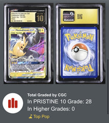 🔥 Pikachu & Zekrom GX #33 Pokemon Team Up Holo~PRISTINE 10 GOLD LABEL LOW POP💨