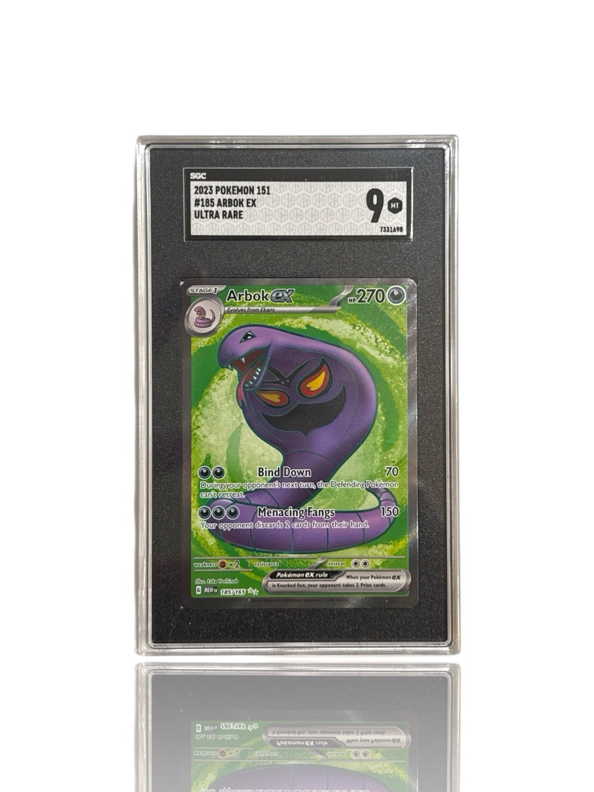 ‼️Arbok ex 185/165 Sv: Scarlet & Violet 151 Holo GRADE 9~FAST SHIP~SHOOT OFFER💨