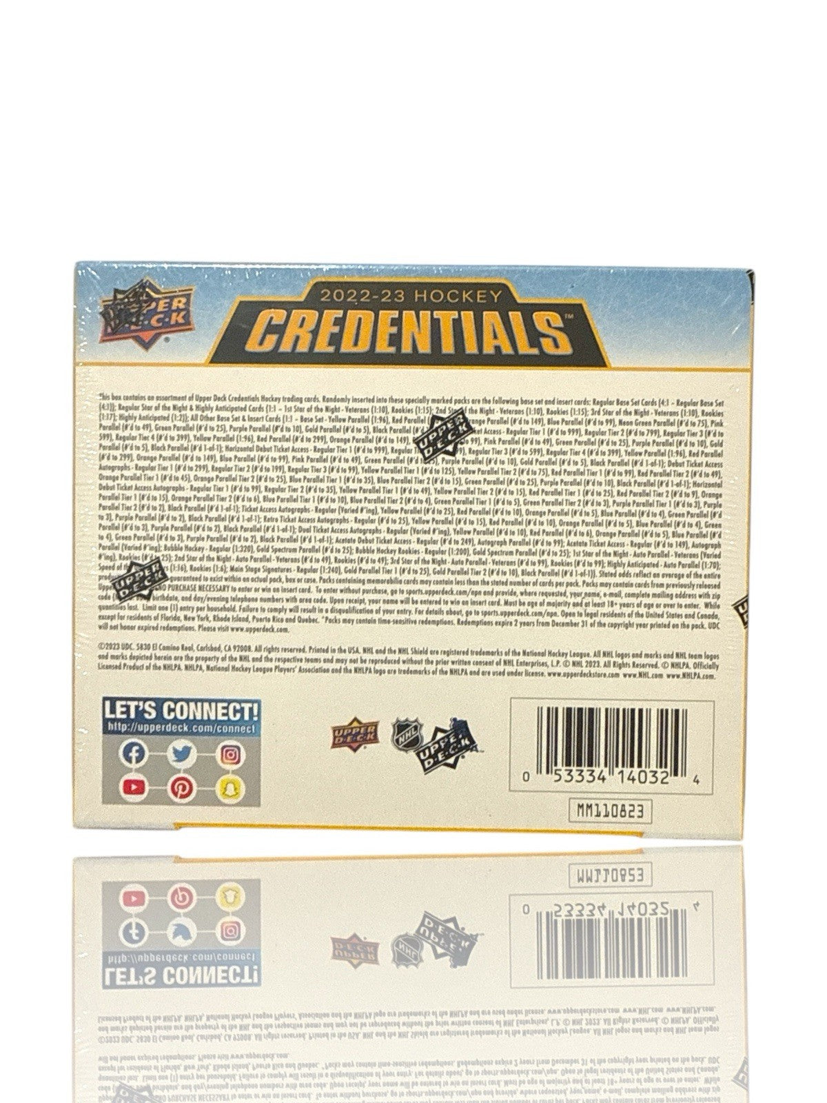 ‼️2022/23 UPPER DECK CREDENTIALS HOCKEY SEALED HOBBY BOX~FAST SHIP~SHOOT OFFER💨