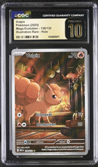 ‼️Vulpix 138/132: Mega Evolution Holo GRADE 10 PRISTINE GOLD LABEL TOP POP!💨