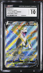 ‼️Boltund V (Full Art) 249/264 Swsh08: Fusion Strike Holo GRADE 10! FAST SHIP!💨