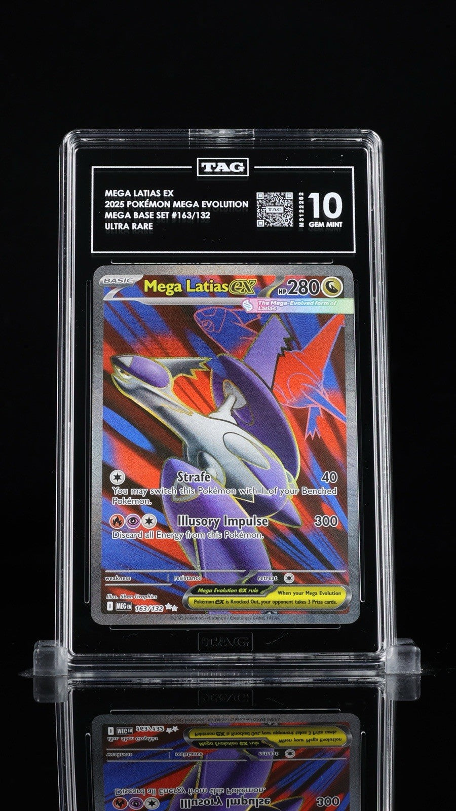 ‼️Mega Latias ex 163/132: Mega Evolution TAG GRADE 10! FAST SHIP~SHOOT OFFER!💨