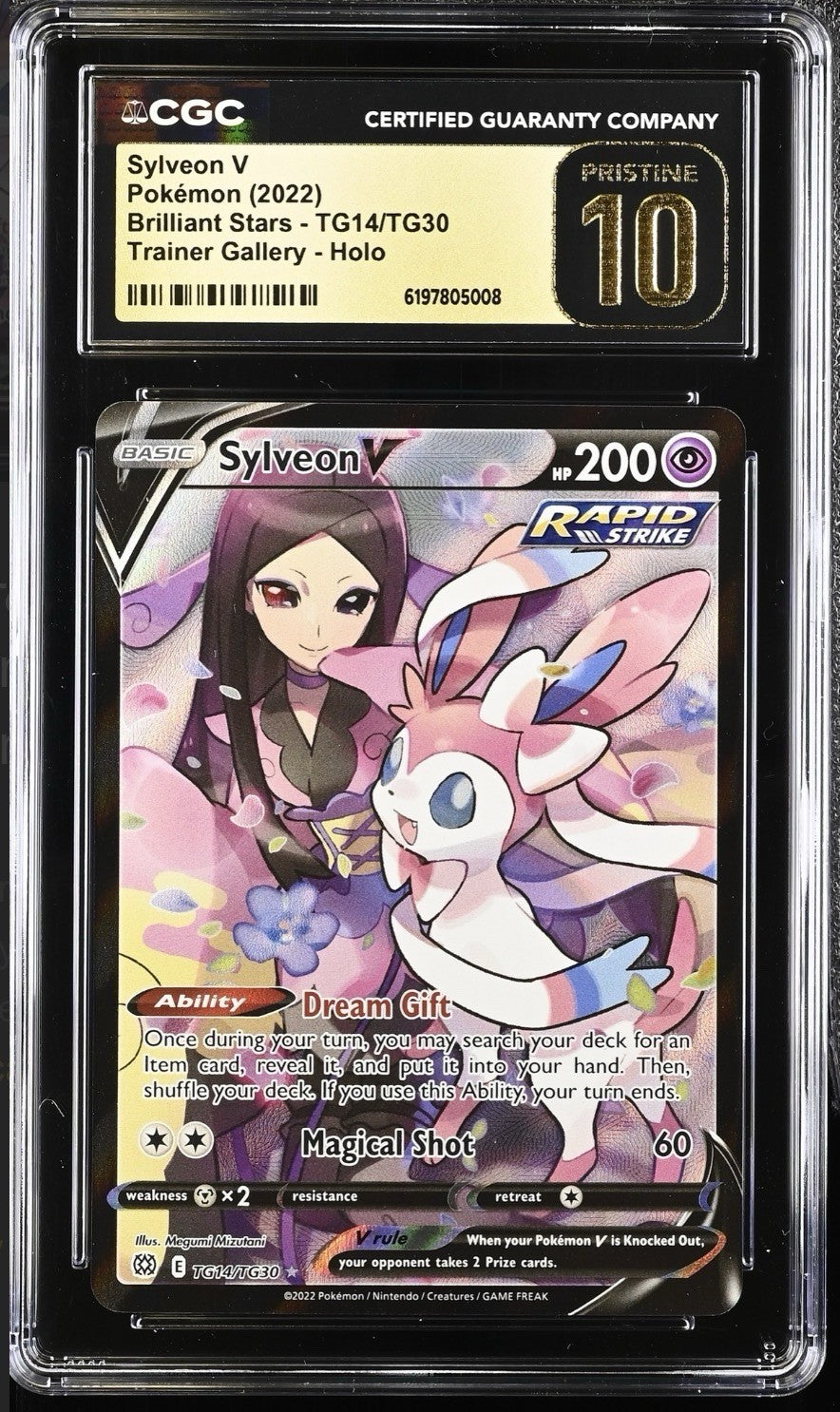 ⚠️ Sylveon V TG14 POKEMON Brilliant Stars Trainer Gallery~PRISTINE 10 GOLD LABEL