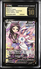 ⚠️ Sylveon V TG14 POKEMON Brilliant Stars Trainer Gallery~PRISTINE 10 GOLD LABEL