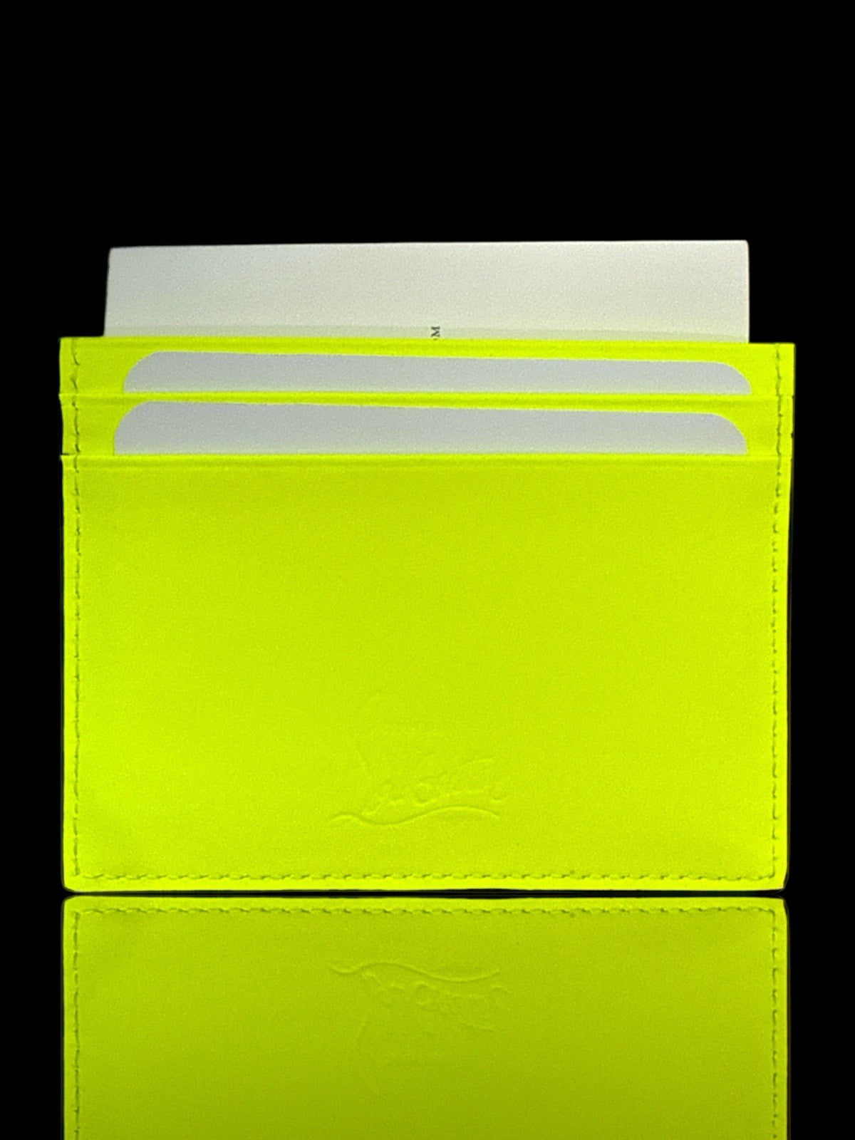 💎 NEW RARE CHRISTIAN LOUBOUTIN KIOS Grained Leather Spikes Card Holder Yellow💨