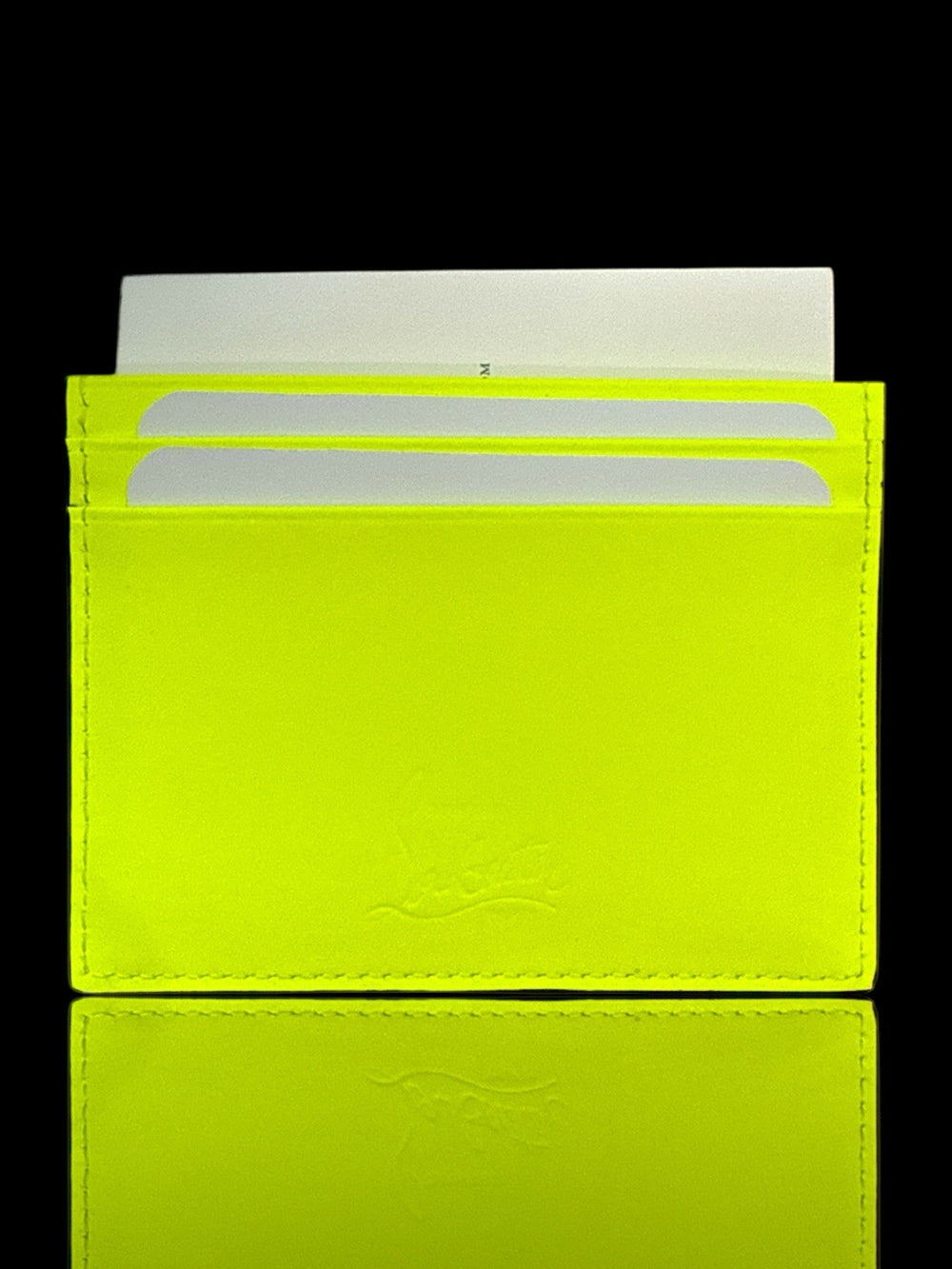 💎 NEW RARE CHRISTIAN LOUBOUTIN KIOS Grained Leather Spikes Card Holder Yellow💨