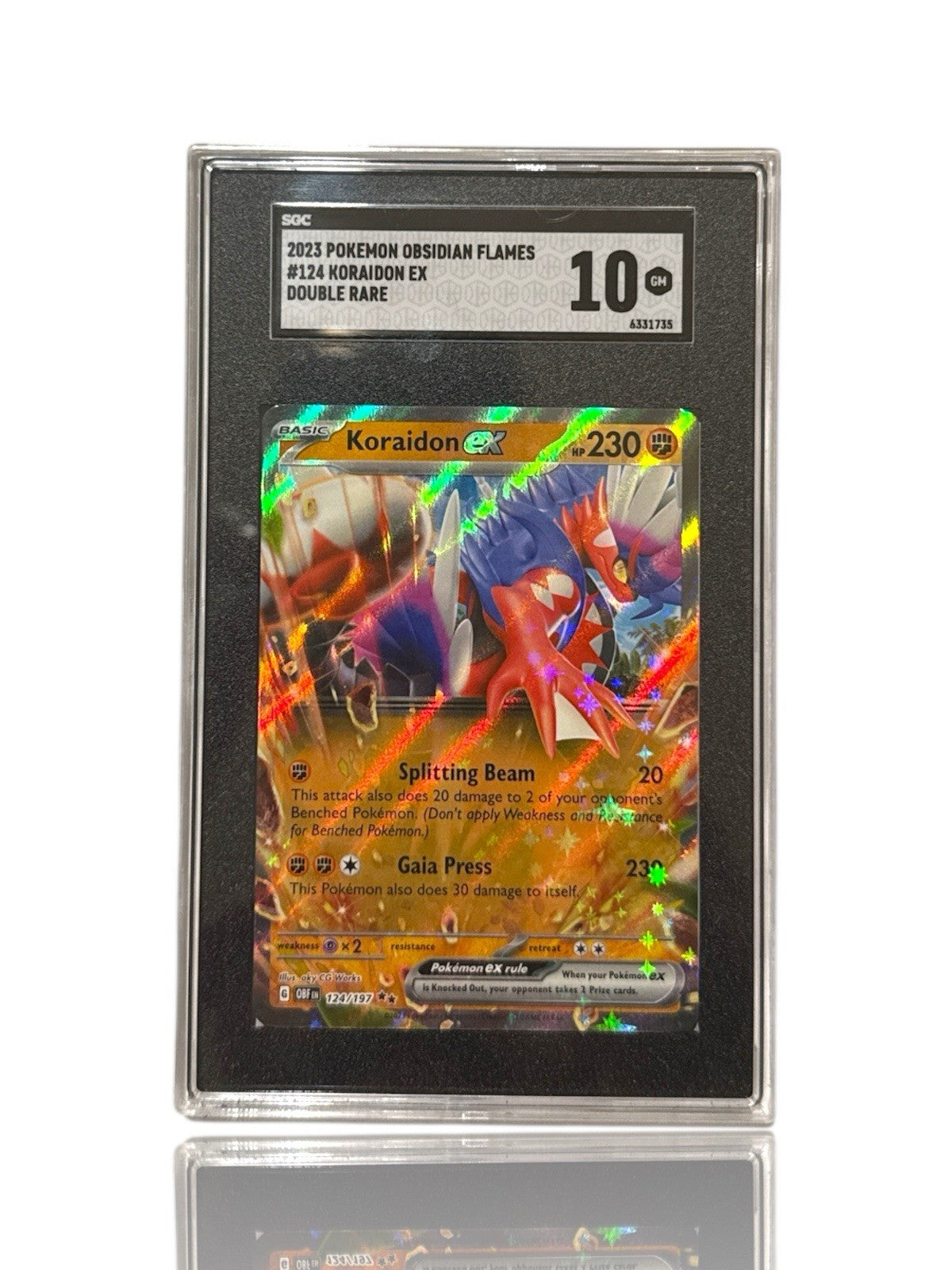 ‼️Pokemon Koraidon ex 124: Obsidian Flames Holo GRADE 10~FAST SHIP~SHOOT OFFER💨