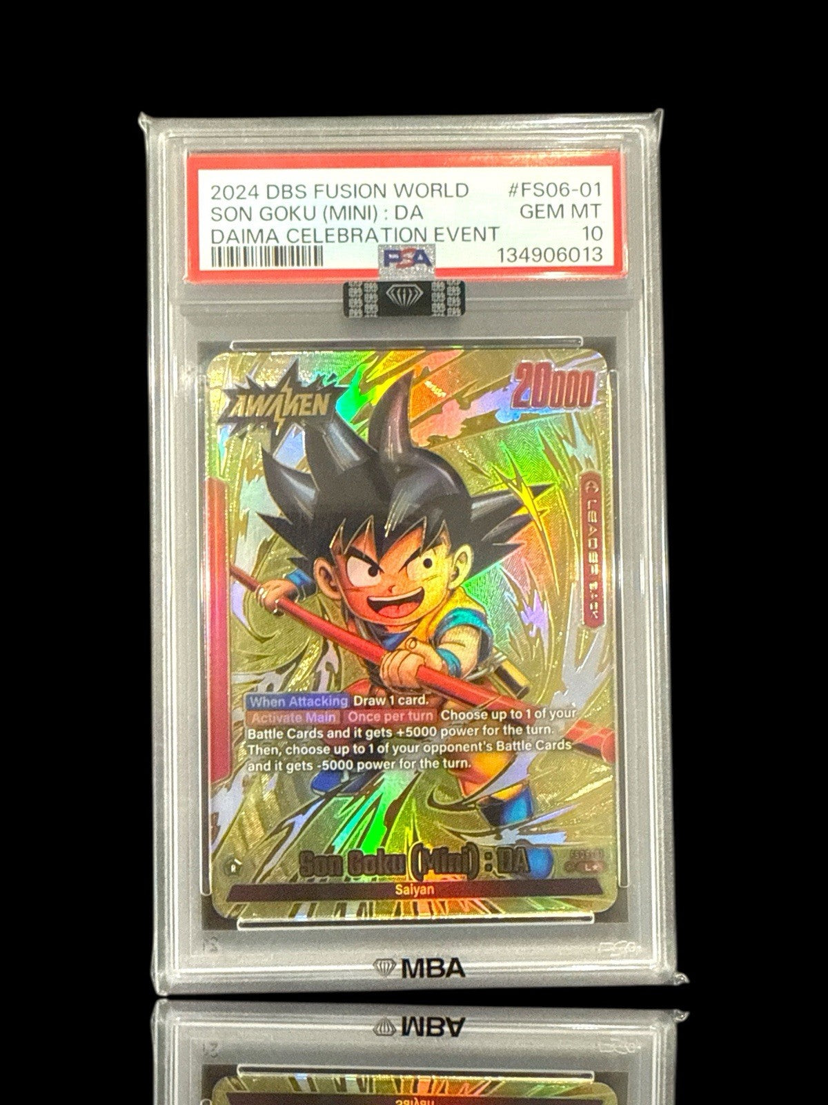 ‼️2024 DBS FUSION WORLD SON GOKU MINI DAIMA EVENT PSA 10 BLACK DIAMOND MBA💎