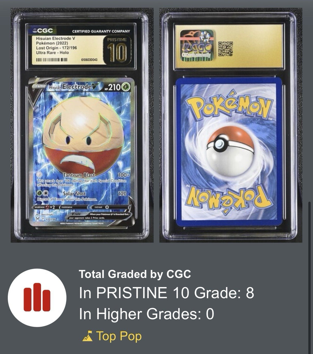 🚨Hisuian Electrode V #172 Lost Origin Holo GRADE 10 PRISTINE GOLD LABEL POP 1💨