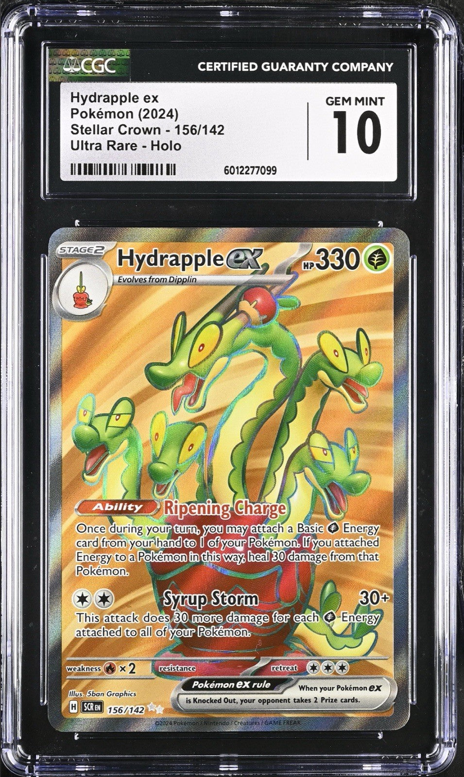 ‼️Hydrapple ex 156/142: Stellar Crown Holo GRADE 10! FAST SHIP~ SHOOT OFFER!💨