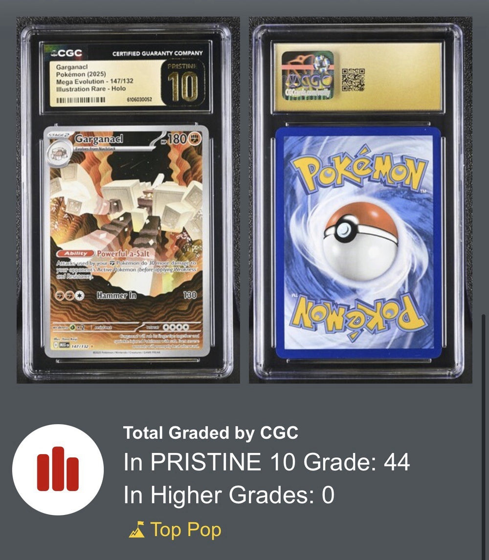 ‼️Garganacl 147/132 Mega Evolution Holo GRADE 10 PRISTINE GOLD LABEL TOP POP💨