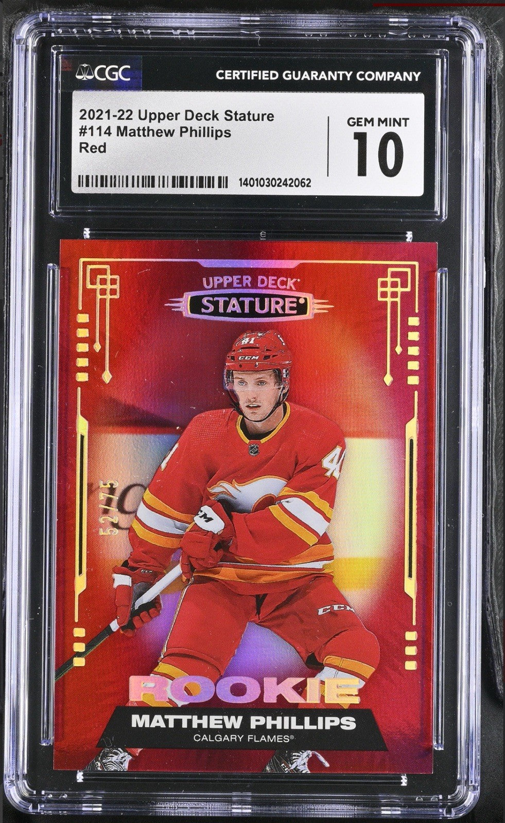 ‼️2021-22 UD Stature~Rookies Matthew Phillips #114 Red GRADE 10~POP 1! 💨