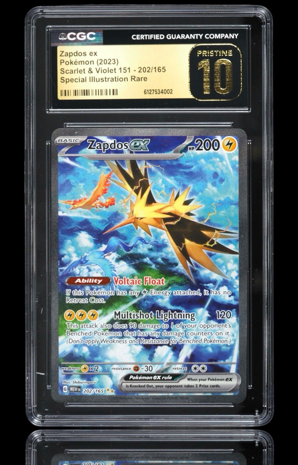 💎 Zapdos ex #202 Scarlet & Violet 151 GRADE 10 PRISTINE GOLD LABEL TOP POP!‼️