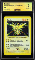 ⚠️ Zapdos 016/102 Pokemon Base Set Holo~ MBA GRADE 5~ FAST SHIP SHOOT OFFER!💨