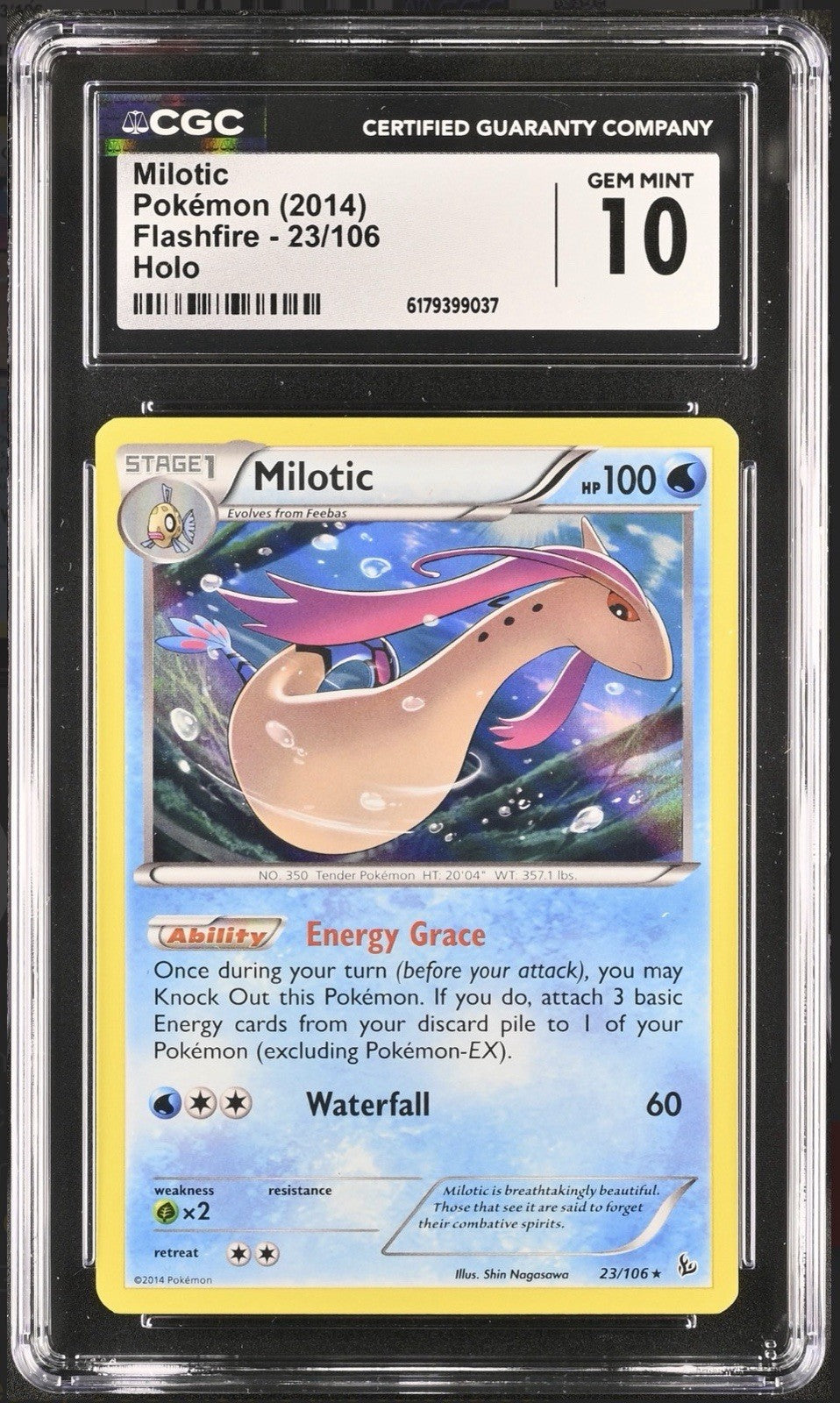 🔥 Milotic 23/106 Pokemon Flashfire Holo~ GRADE 10~ LOW POP SHOOT OFFER💨