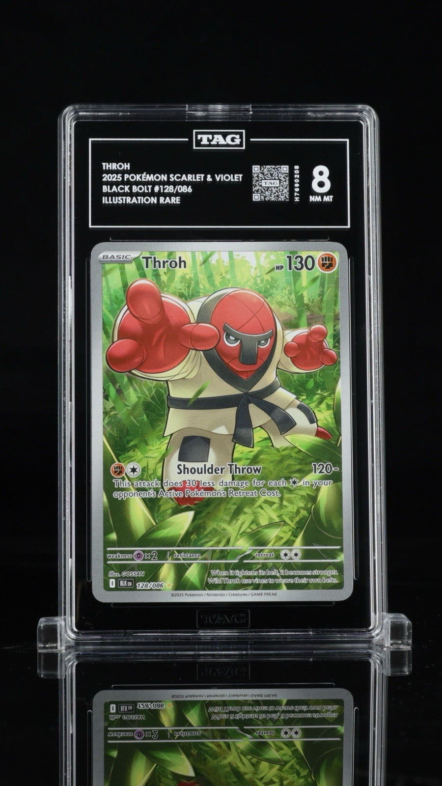 ‼️Throh 128/086: Black Bolt Holo TAG GRADE 8! SAME DAY SHIP! SHOOT OFFER!💨