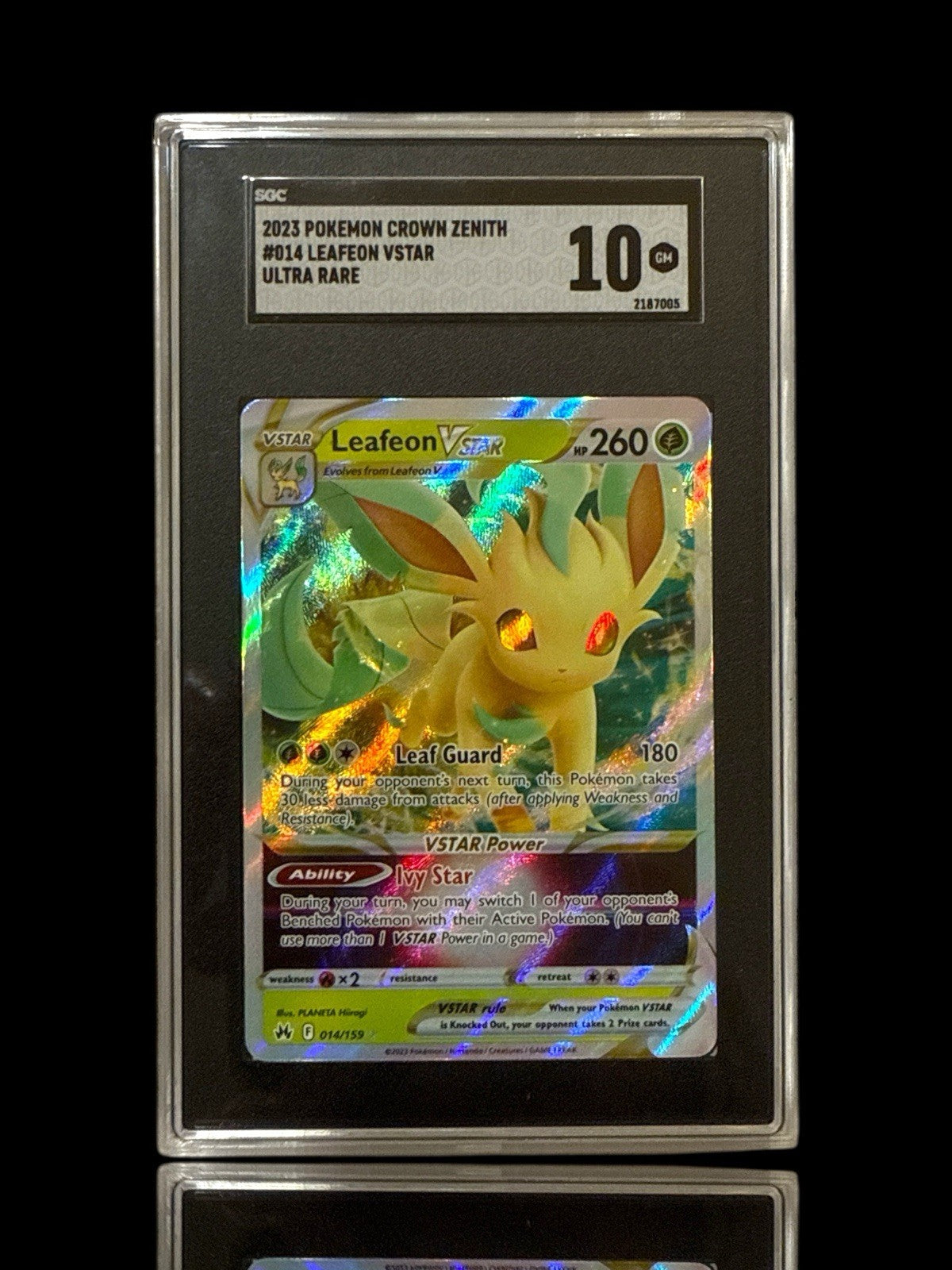 🍃Leafeon VSTAR 014/159 Crown Zenith Holo GRADE 10! FAST SHIP~SHOOT OFFER!💨