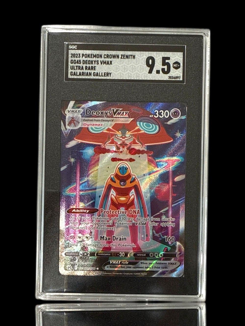 ‼️Deoxys VMAX GG45 Crown Zenith: GRADE 9.5! FAST SAME DAY SHIP~SHOOT OFFER!💨