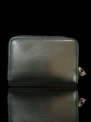 💎 NEW CHRISTIAN LOUBOUTIN~PANETTONE COIN PURSE CALF LEATHER SPIKES~FAST SHIP!💨