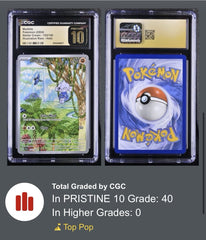 ‼️Meditite 153/142: Stellar Crown Holo GRADE 10 PRISTINE GOLD LABEL TOP POP!💨