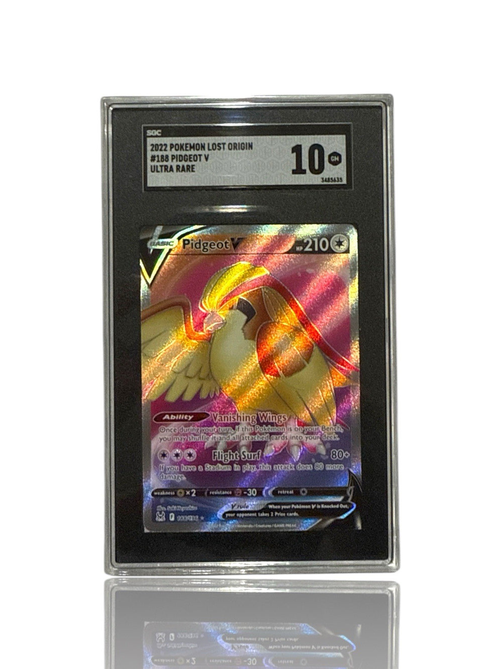 ‼️Pokemon Pidgeot V (Full Art) 188/196: Lost Origin Holo GRADE 10~SHOOT OFFER💨