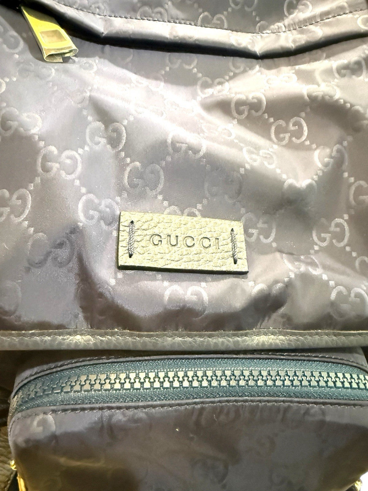 🌟NEW GUCCI Blue Medium Nylon & Leather Guccissima Backpack~SHOOT OFFER!💨