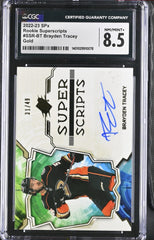 ‼️2022-23 SPx - Rookie Superscripts Brayden Tracey #SSR-BT Gold /49 GRADE 8.5💨