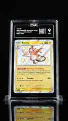 ‼️RAICHU 2024 POKÉMON SCARLET & VIOLET PALDEAN FATES #132/091~ TAG GRADE 9!💨