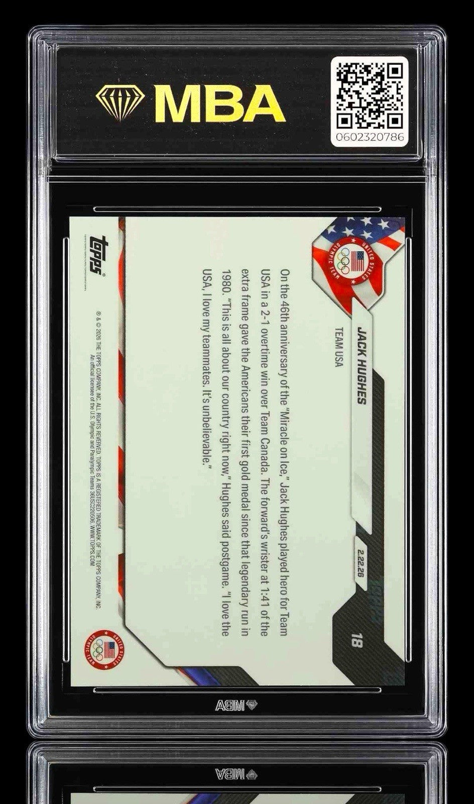 💎 2026 Topps Now Olympic Games - Jack Hughes #18 MBA GRADE 10! SHOOT OFFER💨