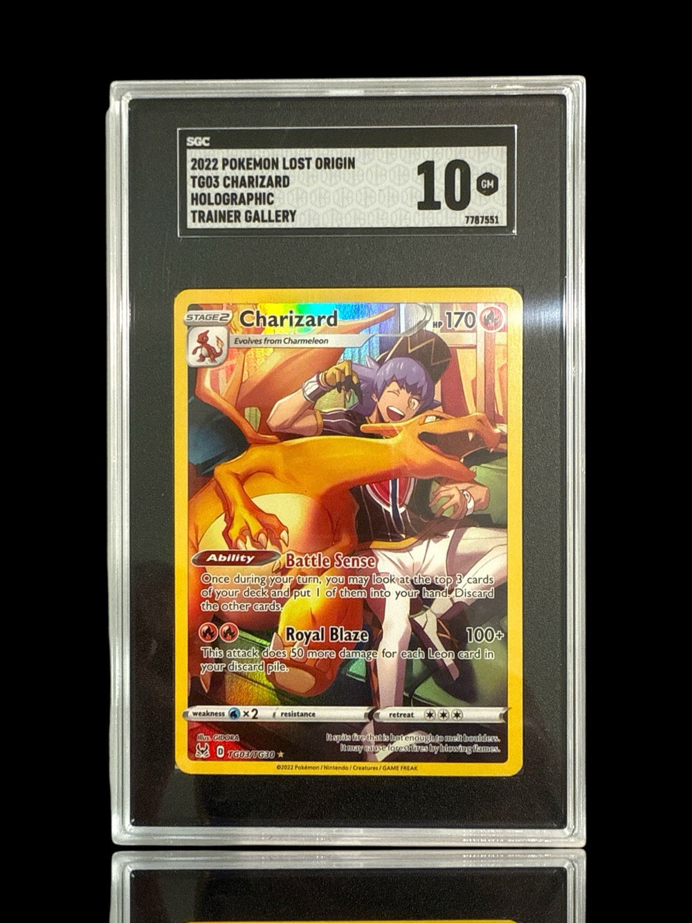 ‼️2022 POKEMON LOST ORIGIN TG03 CHARIZARD HOLOGRAPHIC TRAINER GALLERY GRADE 10💨