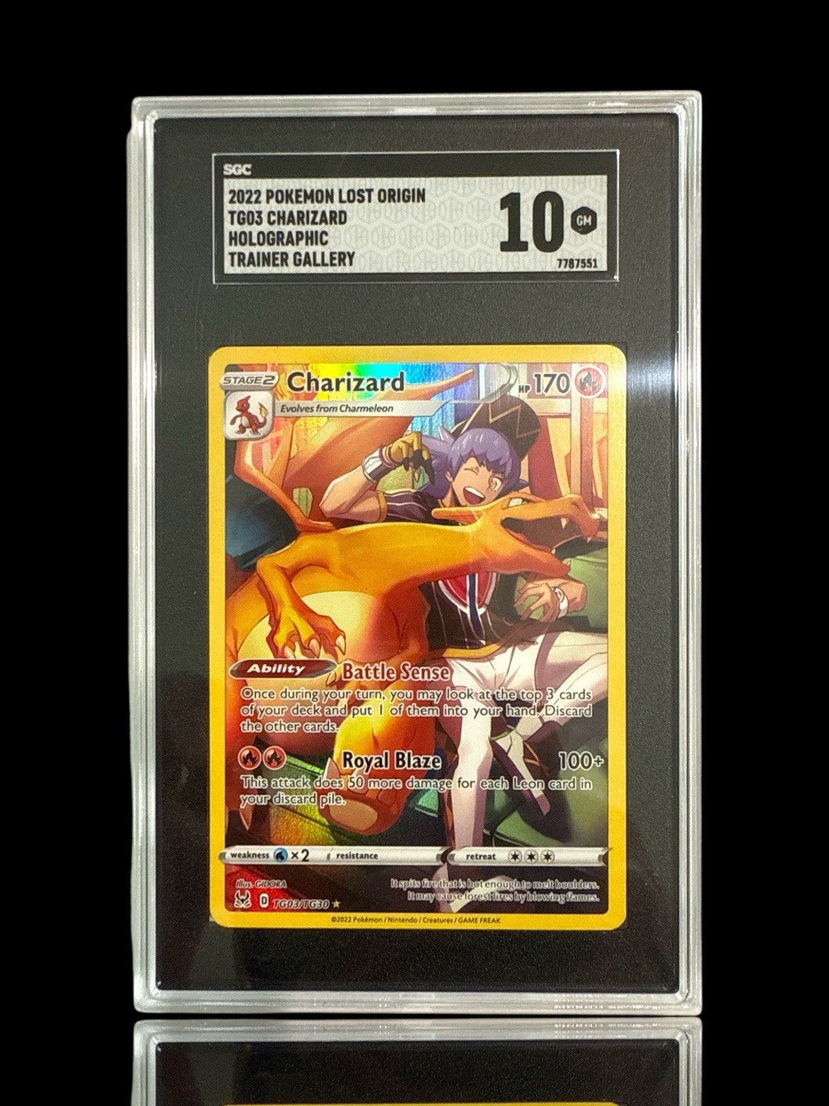‼️2022 POKEMON LOST ORIGIN TG03 CHARIZARD HOLOGRAPHIC TRAINER GALLERY GRADE 10💨