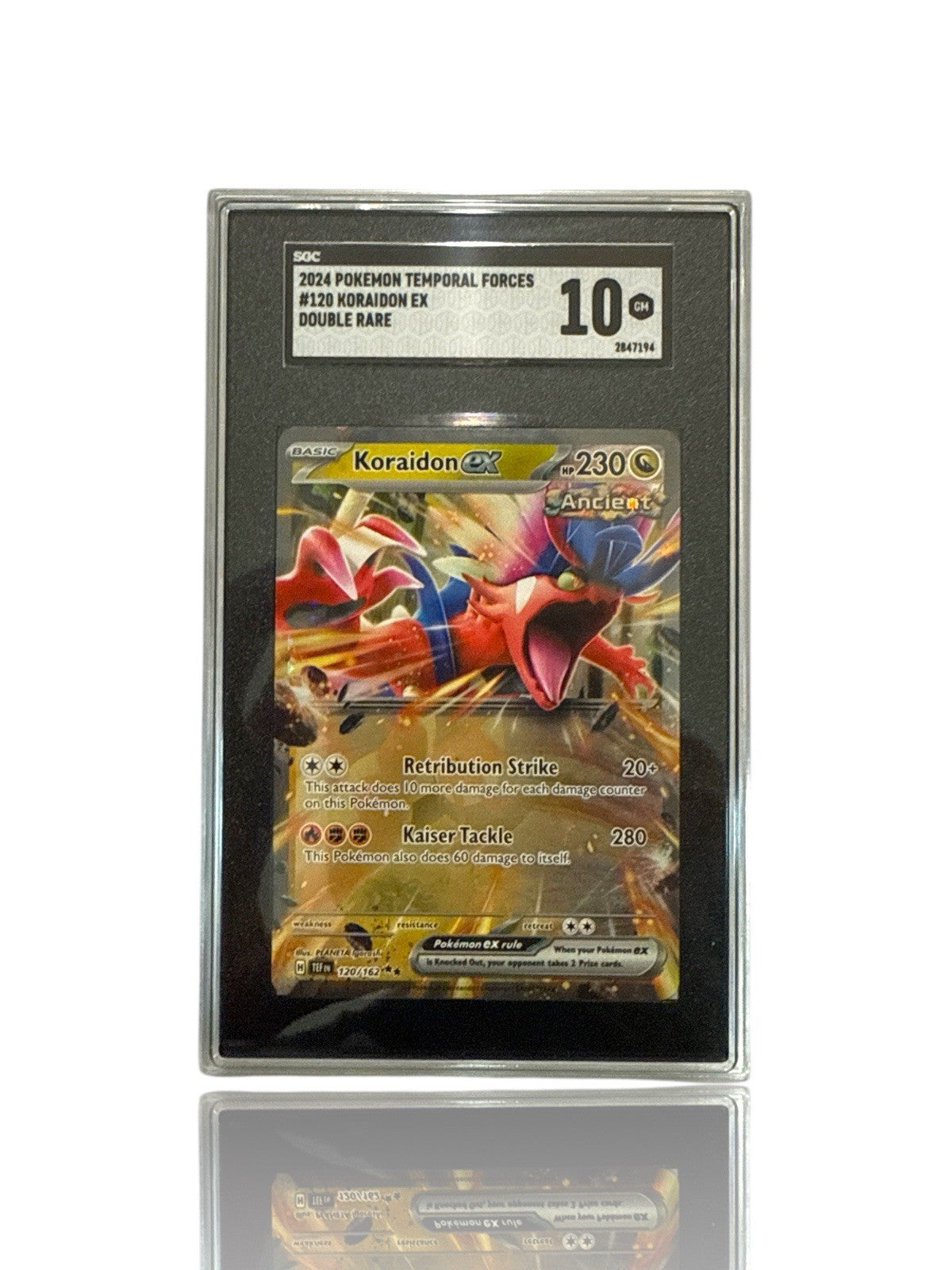‼️Pokemon Koraidon ex 120/162: Temporal Forces Holo GRADE 10~SAME DAY SHIPPING💨