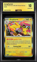 ⚠️ Ampharos #029 Pokemon Chaos Rising Holo~MBA GRADE 10~FAST SHIP SHOOT OFFER!💨