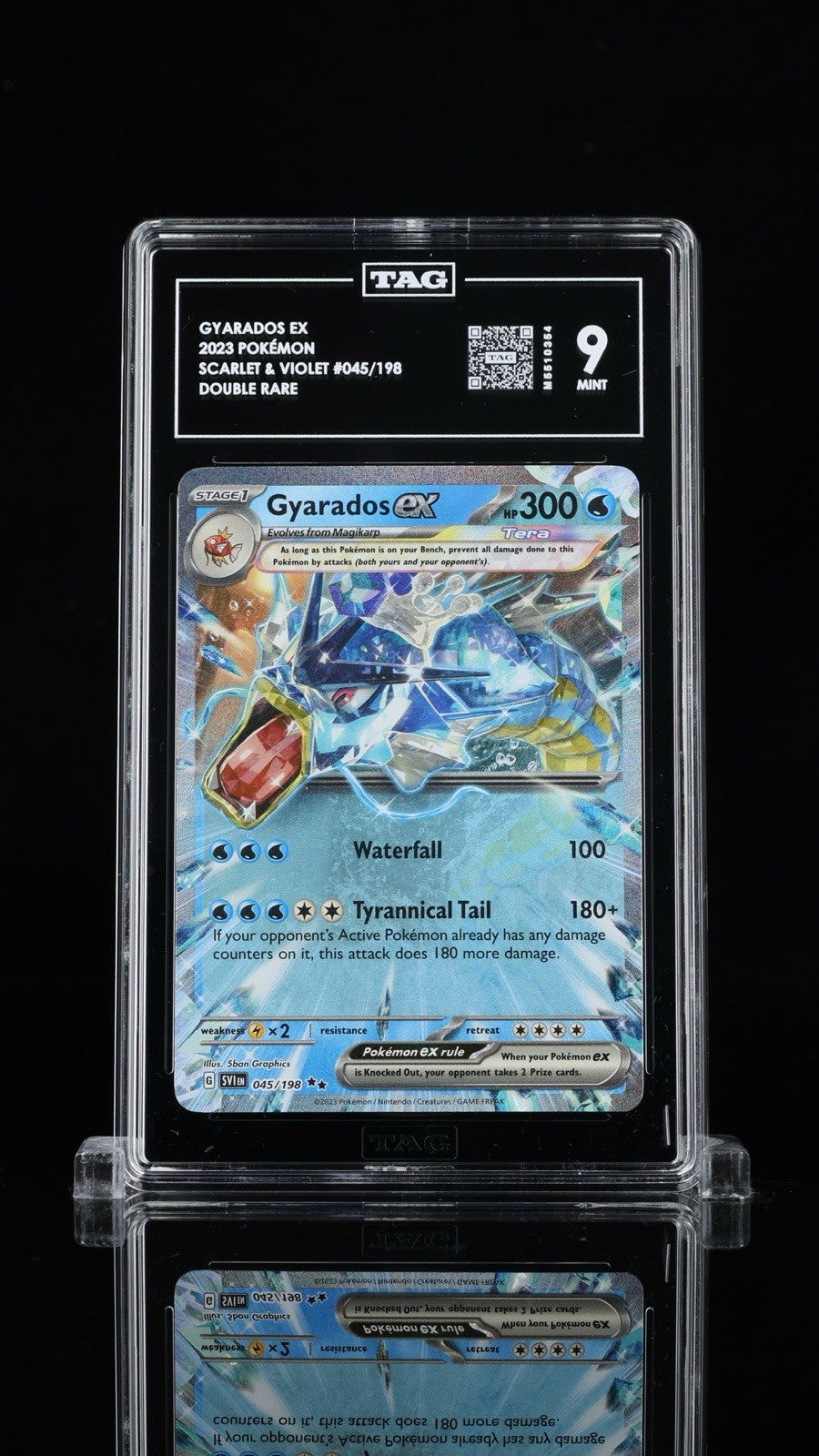 ⚠️Gyarados ex 045/198 Pokemon Scarlet & Violet Base~TAG GRADE 9~SHOOT OFFER!💨
