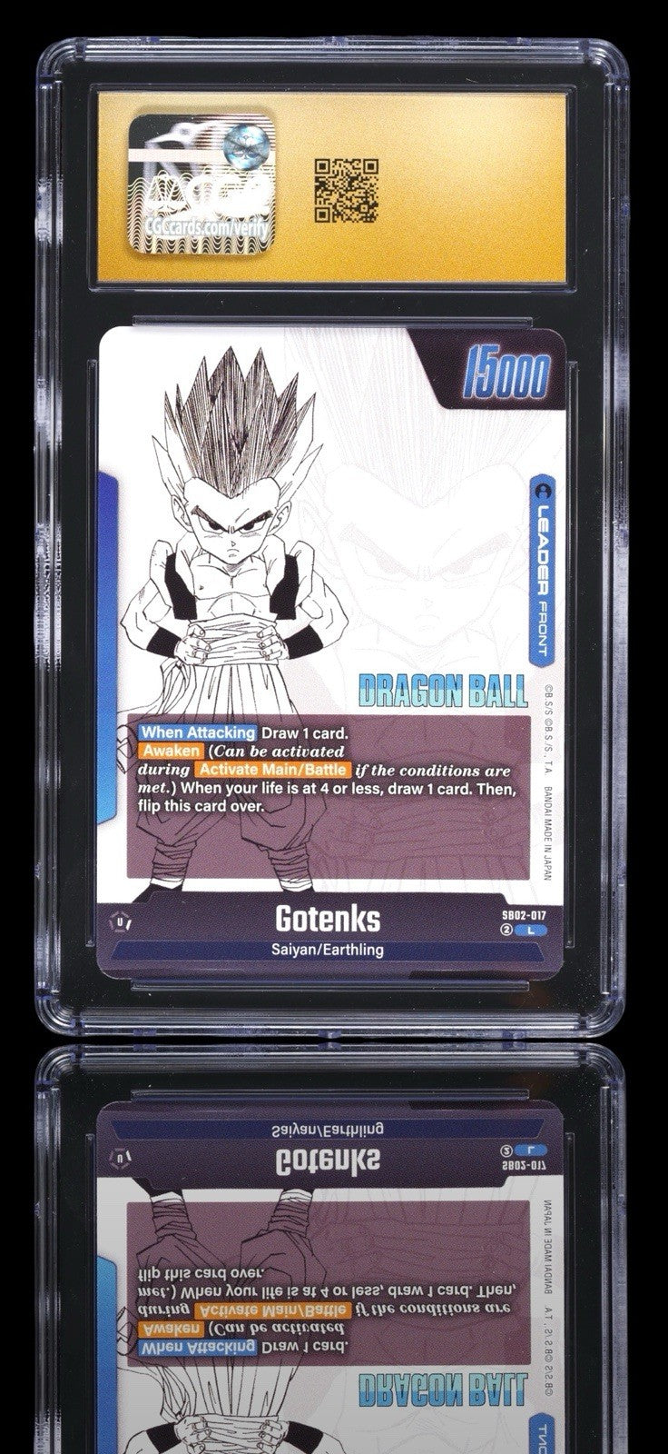 🔥 Gotenks SB02-017 DBS Manga Booster 02~ PRISTINE 10 GOLD LABEL TOP POP 5!💨