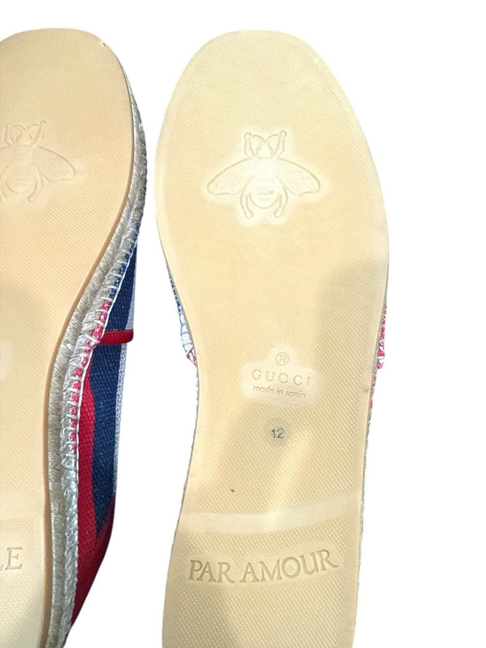‼️GUCCI New In Box Sylvie Logo Stripe Canvas Espadrille GUCCI SZ 12~SHOOT OFFER!