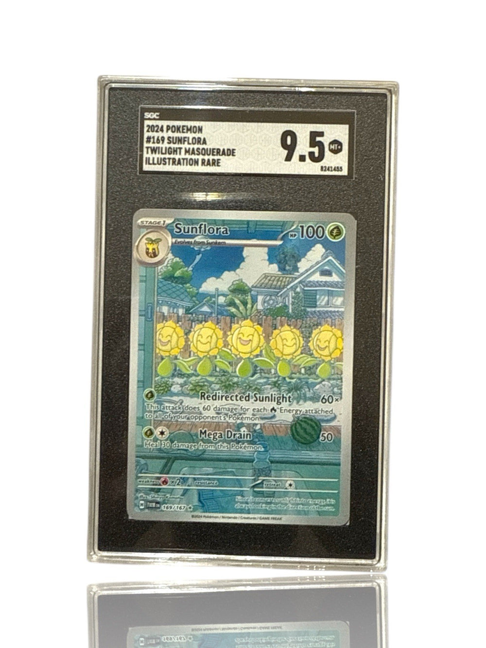 ‼️Pokemon Sunflora 169/167: Twilight Masquerade Holo GRADE 9.5! FAST SHIPPING💨