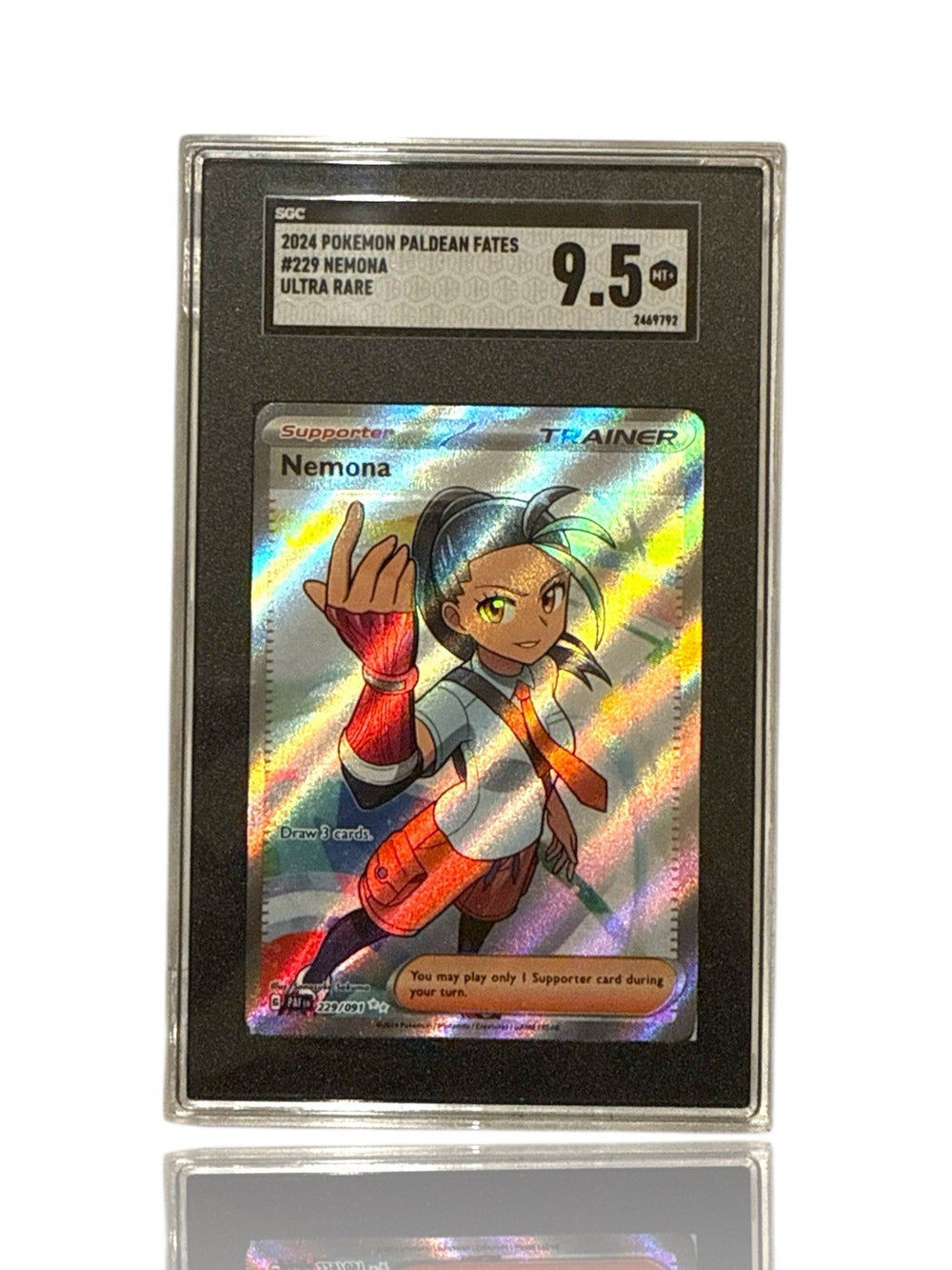 ‼️Pokemon Nemona 229/091: Paldean Fates Holo GRADE 9.5! FAST SHIP~SHOOT OFFER💨