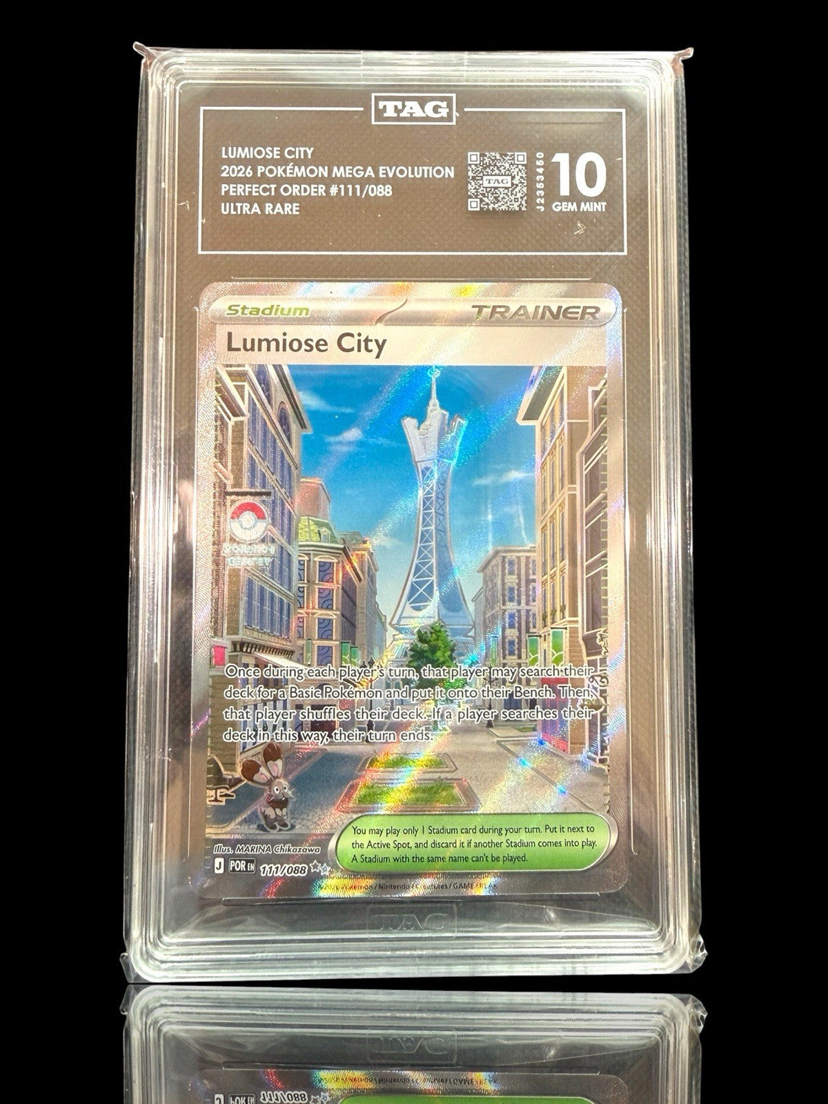 💎 Lumiose City 111/088 Pokemon Perfect Order TAG GRADE 10! TOP RANK #1💨