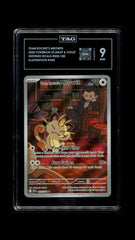 ‼️Team Rocket's Meowth 203 Destined Rivals Holo TAG GRADE 9! SAME DAY SHIP!💨