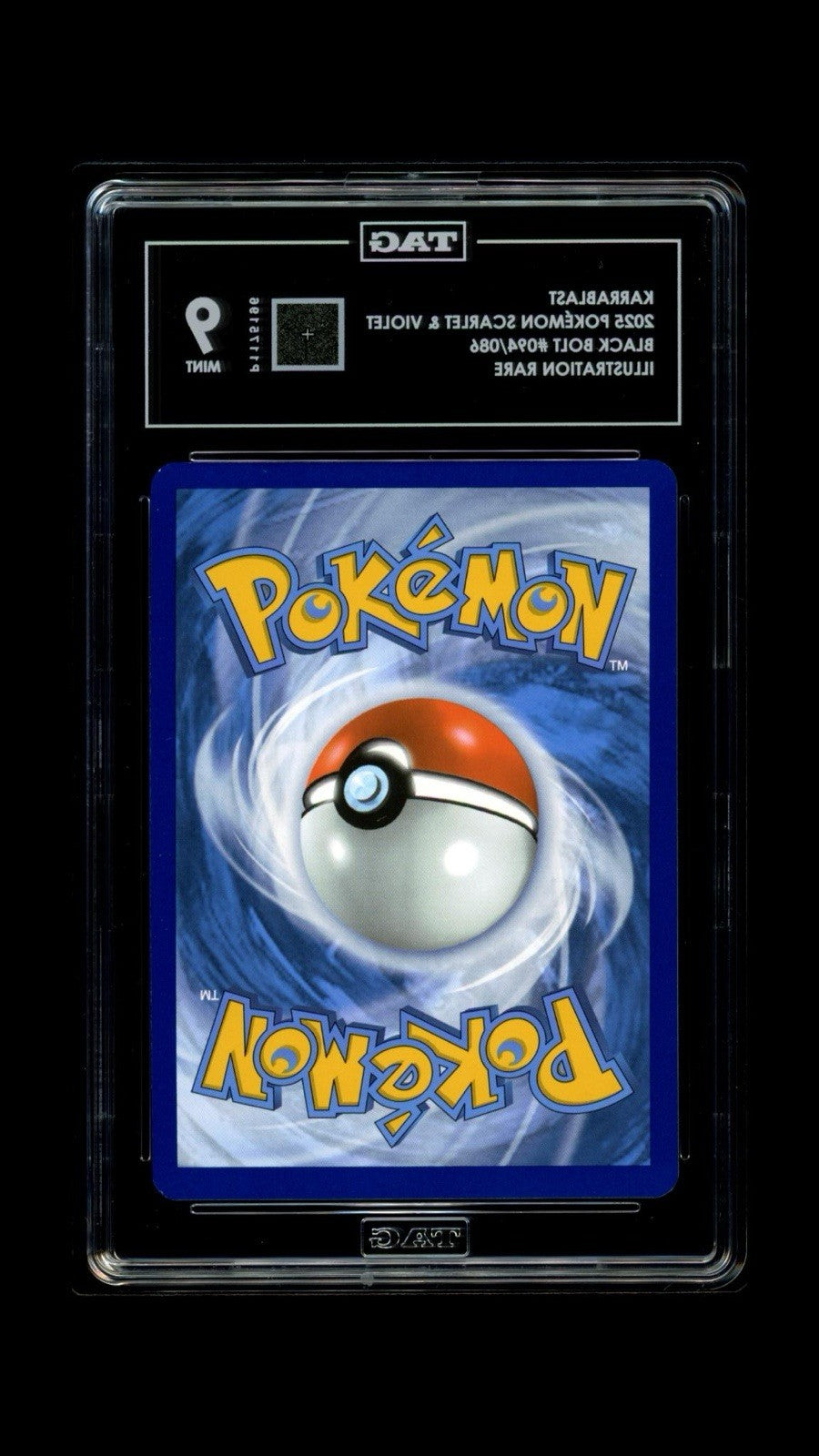 ‼️Pokemon Karrablast #094 Black Bolt Holo TAG GRADE 9! FAST SHIP SHOOT OFFER!💨