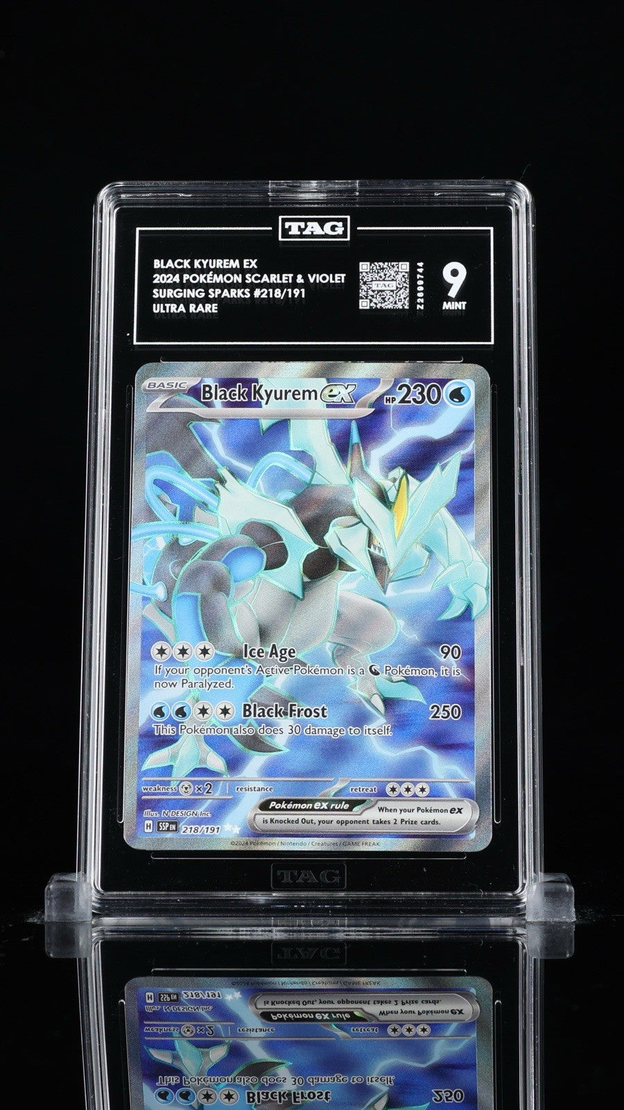 ‼️BLACK KYUREM EX 2024 POKÉMON SCARLET & VIOLET SURGING SPARKS #218/191~TAG 9!💨