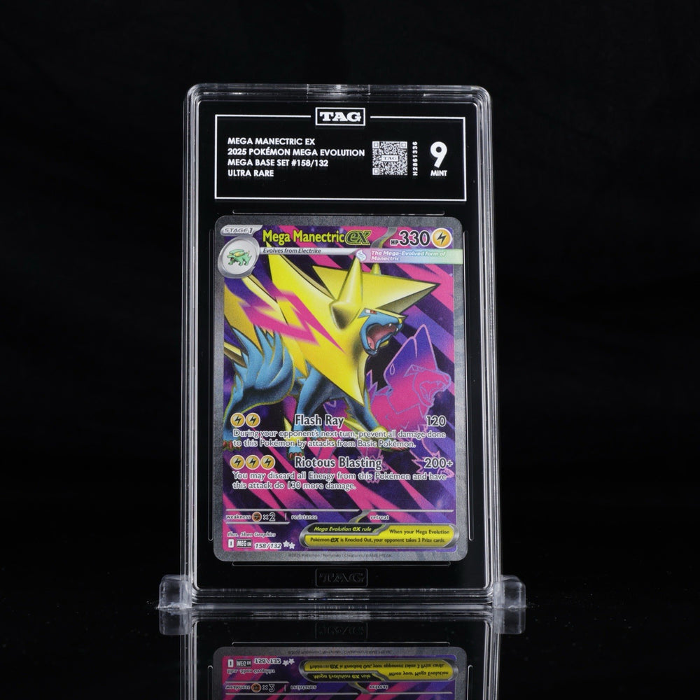 ‼️Pokemon Mega Manectric ex 158/132: Mega Evolution GRADE 9! FAST SHIPPING💨
