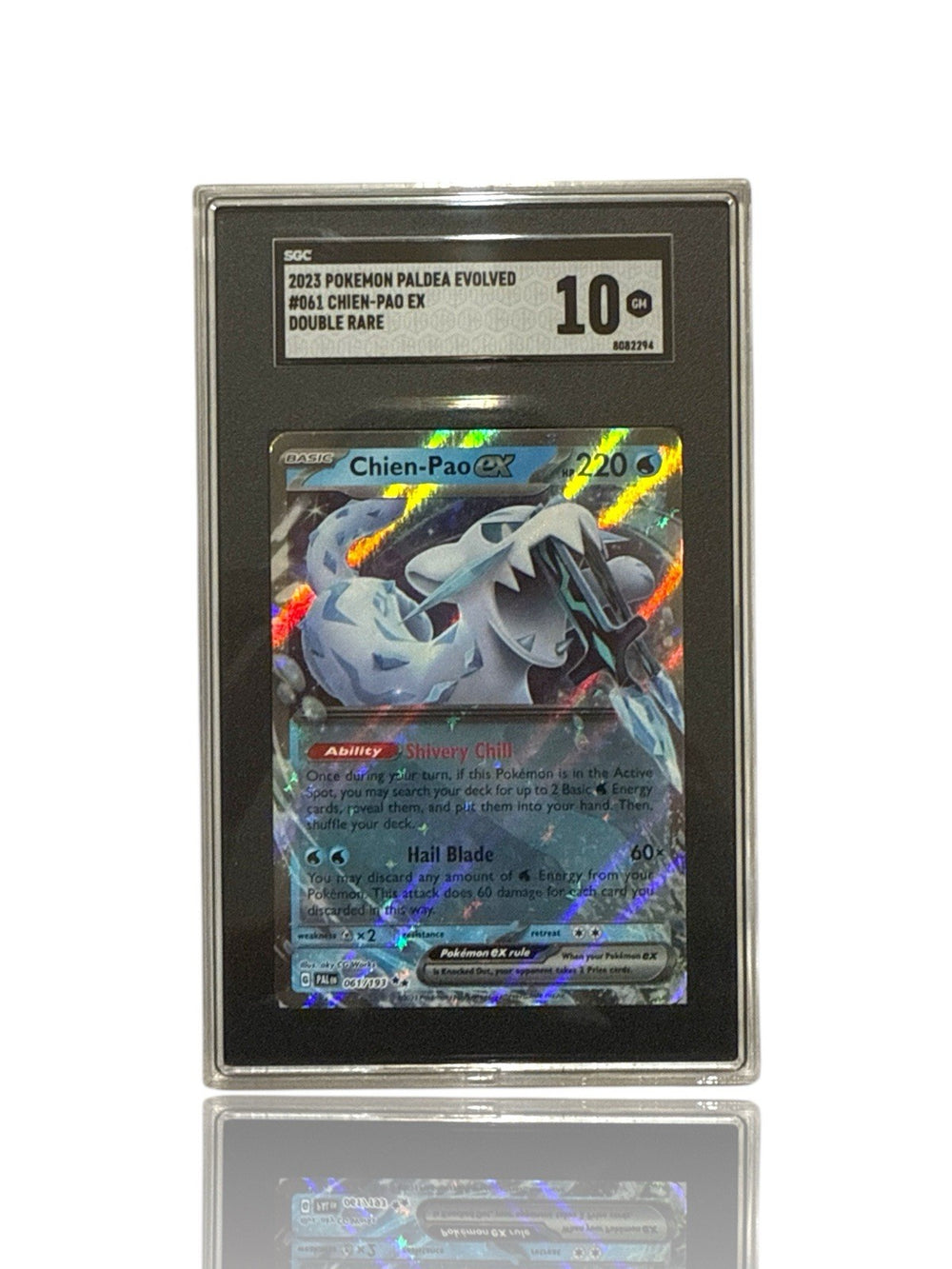 ‼️Pokemon Chien-Pao ex 061/193: Paldea Evolved Holo GRADE 10~ SAME DAY SHIP!💨