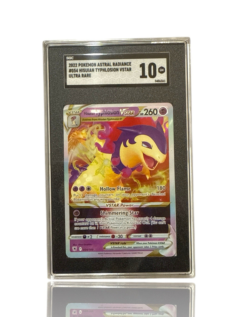 ‼️Hisuian Typhlosion VSTAR 054/189: Astral Radiance Holo GRADE 10~SHOOT OFFER!💨