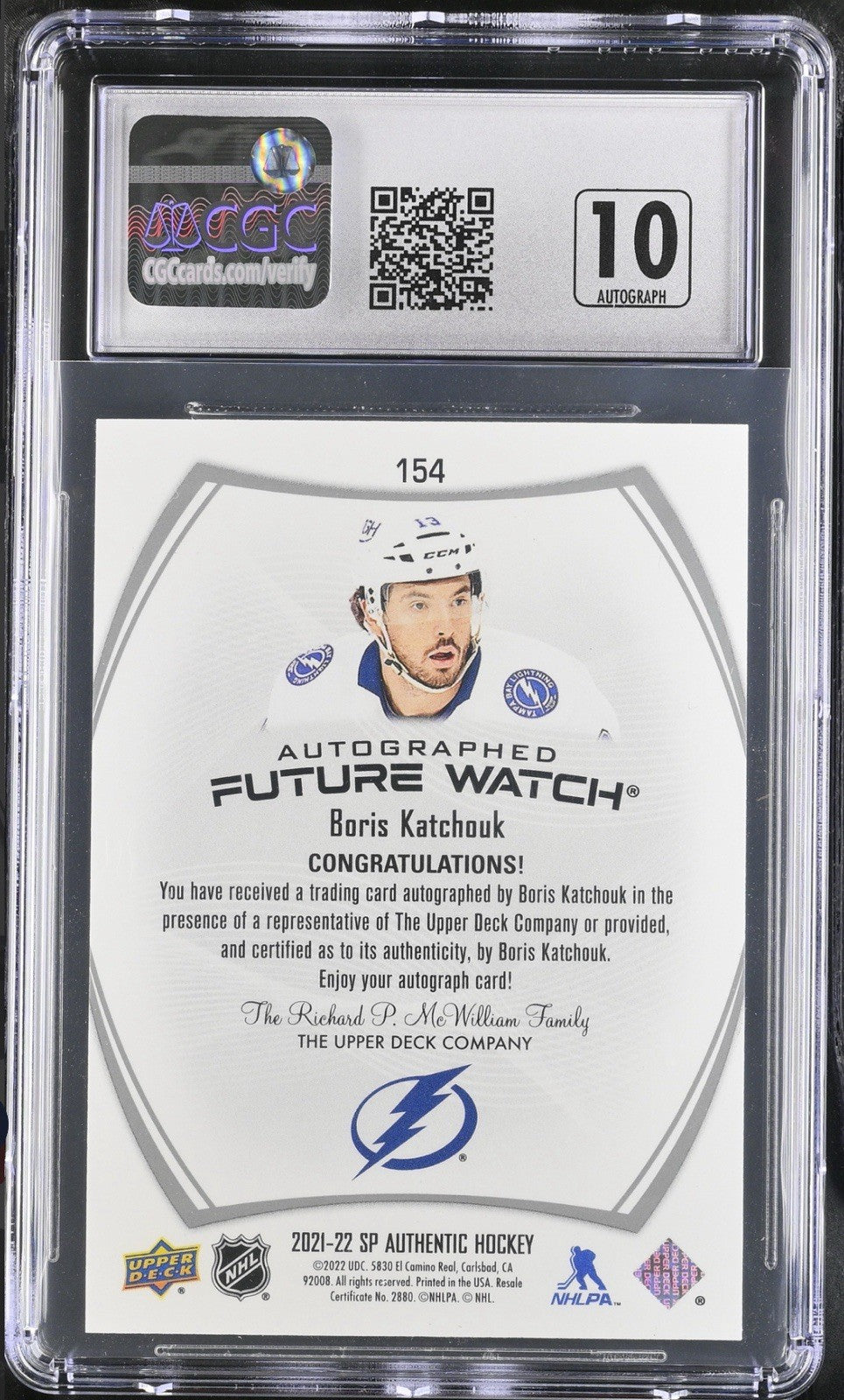‼️2021 SP Authentic AUTO Future Watch Boris Katchouk #154 GRADE 10~POP 1!💨
