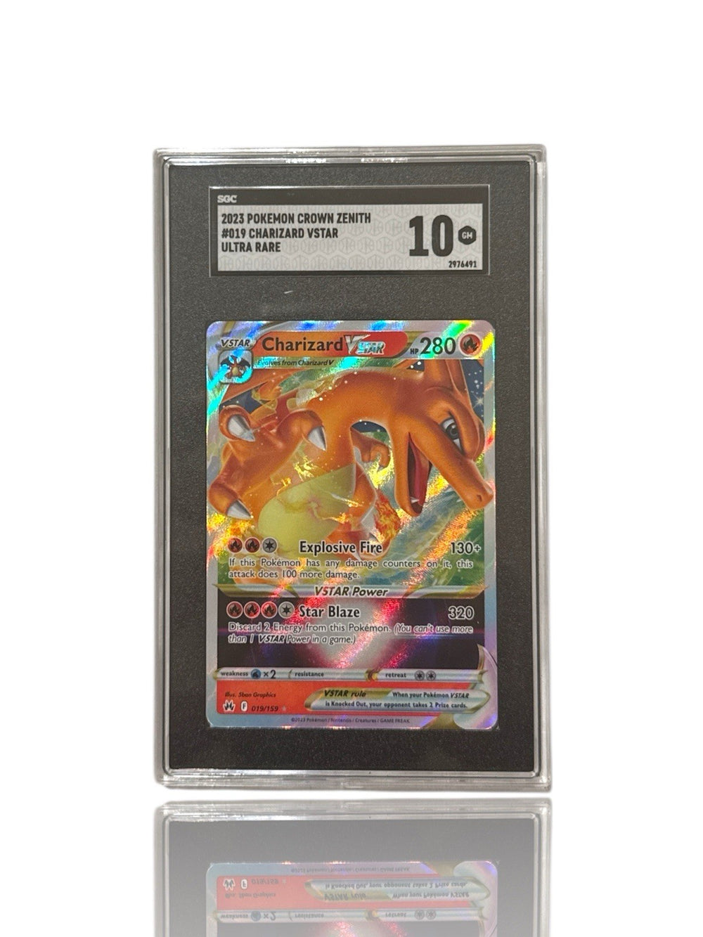 ‼️Pokemon Charizard VSTAR 019/159 Crown Zenith Holo GRADE 10! SHIPS SAME DAY💨