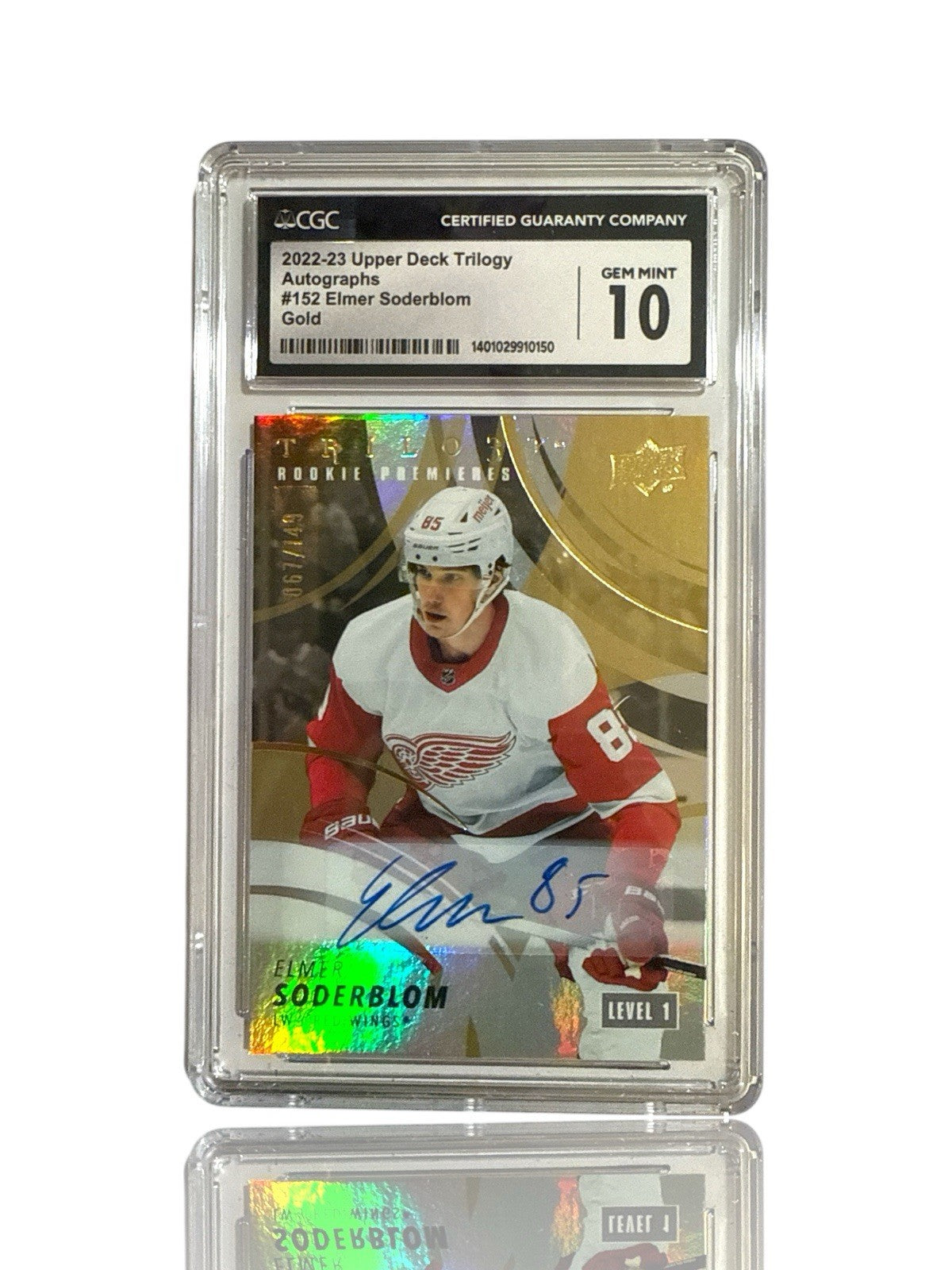 ‼️2022-23 UD Trilogy - Rookie Premieres Elmer Soderblom #152 Gold GRADE 10!💨